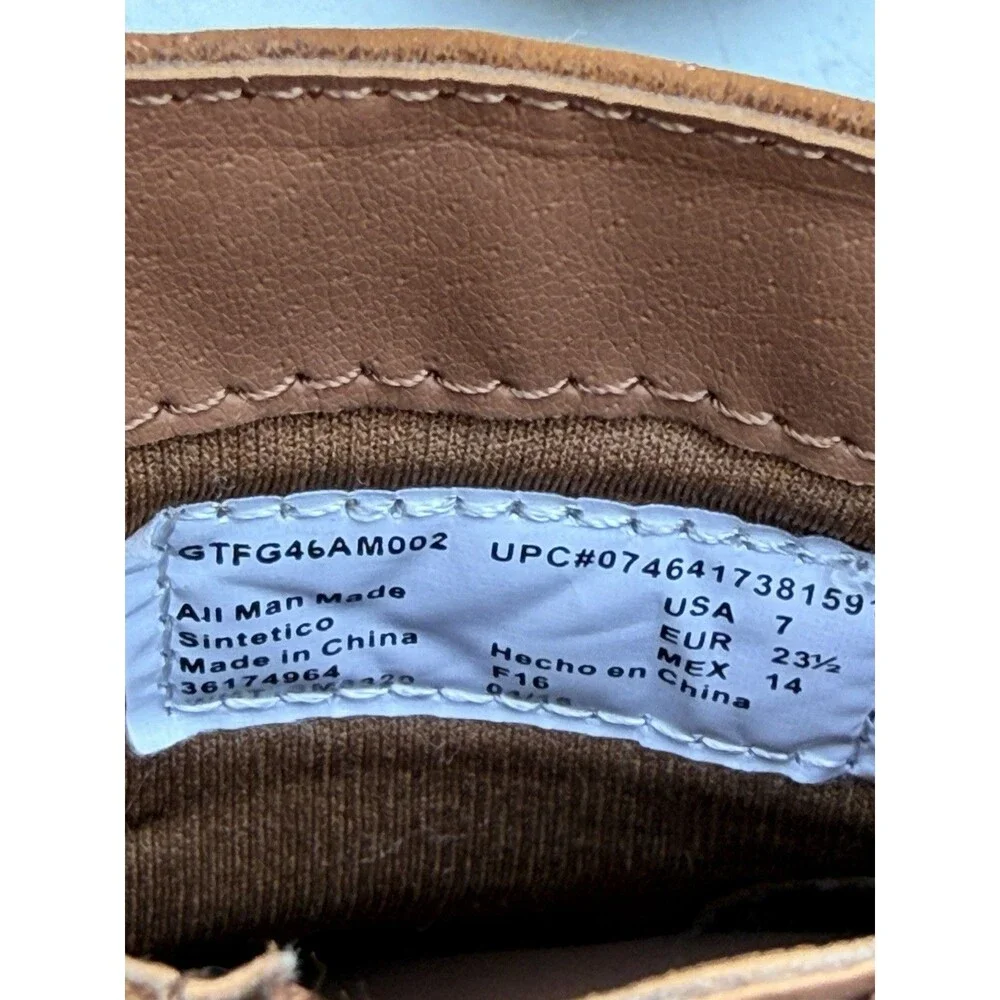 Faded Glory Toddler Girls Size 7 Brown Western Cowgirl Boots Buckle Side Zip